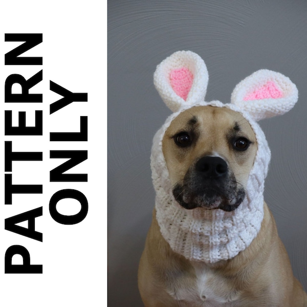 Bunny Dog Snood Cowl Pattern-Dog Snood-Dog Snood Crochet Pattern-Snood Crochet Pattern-Bunny Snood-Dog Costume-Crochet Pattern-Easter