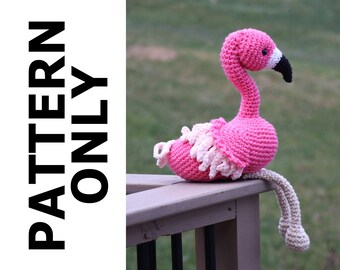 Crochet Flamingo Pattern-Flamingo Crochet Pattern-Amigurumi Pattern-Crochet Flamingo-Crochet Animal-Stuffed Animal-Crochet Pattern-Flamingo