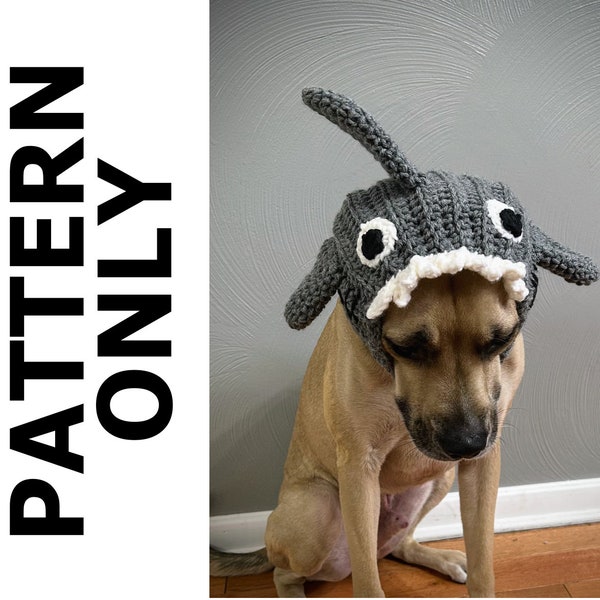 Shark Dog Snood Cowl Pattern-Dog Snood-Dog Snood Crochet Pattern-Snood Crochet Pattern-Shark Snood-Dog Costume-Crochet Pattern-Shark Snood