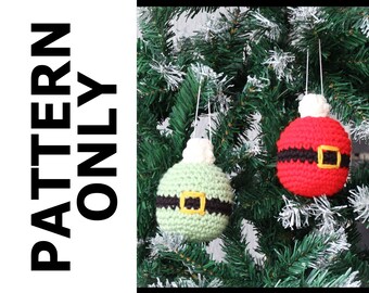 Santa Elf Ornament Crochet Pattern-Crochet Ornament Pattern-Crochet Ornaments-Ornaments-Christmas Ornaments-Christmas-Crochet Pattern