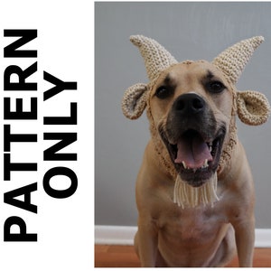 Goat Dog Snood Cowl Pattern-Dog Snood-Dog Snood Crochet Pattern-Snood Crochet Pattern-Goat Snood-Dog Costume-Crochet Pattern-Goat Dog Snood