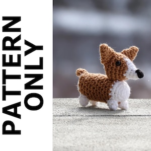 Mini Corgi Dog Pattern-Mini Corgi Crochet Pattern-Amigurumi Pattern-Crochet Corgi-Crochet Animal-Stuffed Animal-Crochet Dog-Corgi Lovers