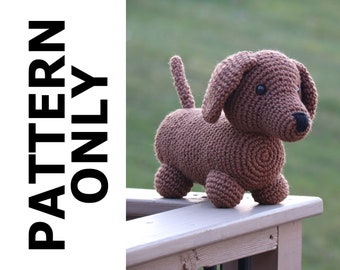 Teckel hond patroon-teckel gehaakt patroon-amigurumi patroon-gehaakte teckel-gehaakte dierenknuffel gehaakte hond haakpatroon