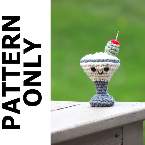 Martini Pattern-Crochet Martini-Crochet Food-Martini Crochet Pattern-Amigurumi Pattern-Crochet Martini Plushie-Martini-Crochet Patterns