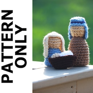 3-Piece Nativity Set Pattern-Nativity Scene Crochet Pattern-Amigurumi Pattern-Crochet Nativity-Christmas-Christmas Nativity-Crochet Patterns