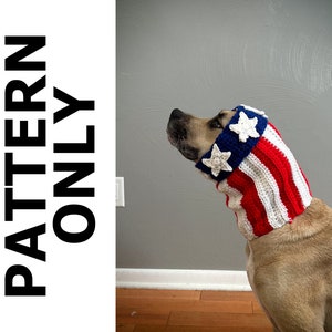 American Flag Dog Snood Cowl Pattern-Dog Snood-Dog Snood Crochet Pattern-Snood Crochet Pattern-American Snood-Dog Costume-Crochet Pattern