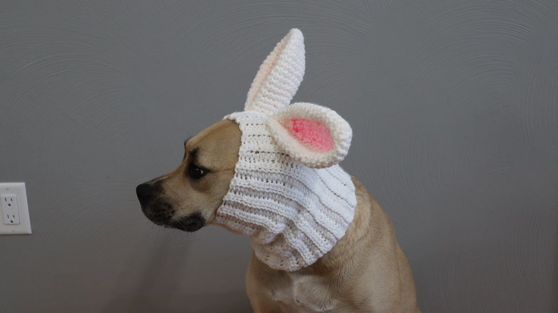 Bunny Dog Snood Cowl Pattern-Dog Snood-Dog Snood Crochet Pattern-Snood Crochet Pattern-Bunny Snood-Dog Costume-Crochet Pattern-Easter image 3