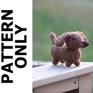 Mini teckel hond patroon-mini teckel gehaakt patroon-amigurumi patroon-gehaakte teckel-gehaakte dierenknuffel dier-gehaakte hond