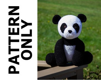 Pepper The Panda Pattern-Panda Crochet Pattern-Amigurumi Pattern-Crochet Panda-Crochet Animal-Stuffed Animal-Crochet Panda-Crochet Pattern