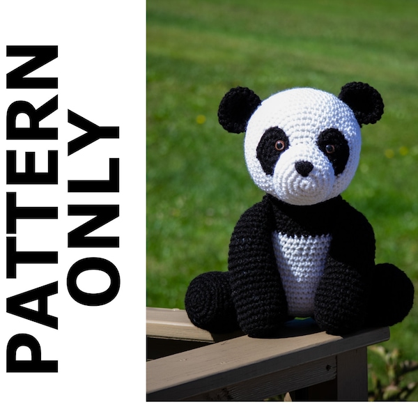 Pepper The Panda Pattern-Panda Crochet Pattern-Amigurumi Pattern-Crochet Panda-Crochet Animal-Stuffed Animal-Crochet Panda-Crochet Pattern