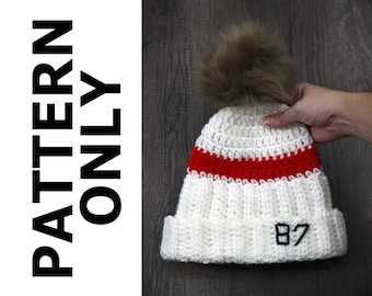 Taylor Beanie Crochet Pattern-Taylor Inspired Beanie-TS Beanie-Beanie Pattern-87 Beanie-Taylor Football Beanie-Taylor Travis-Crochet Pattern