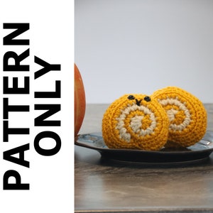 Modello per rotoli di zucca-Modello per rotoli di zucca-Modello per rotoli di zucca all&#39;uncinetto-Animali all&#39;uncinetto-Amigurumi-Cibo all&#39;uncinetto-Schema all&#39;uncinetto-Autunno
