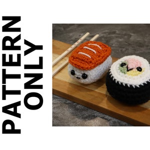 Sushi Nigiri Pattern-Sushi Pattern-Sushi Crochet Pattern-Amigurumi Pattern-Crochet Sushi-Crochet Sushi Nigiri-Sushi-Nigiri-Crochet Pattern