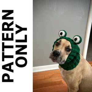Frosch-Hunde-Snood-Kugel-Muster-Hunde-Snood-Hunde-Snood-Häkelmuster-Snood-Häkelmuster-Frosch-Snood-Hundekostüm-Häkelmuster-Hundezubehör