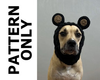 Ours noir chien Snood Cowl Pattern-Dog Snood-Dog Snood Crochet Pattern-Snood Crochet Pattern-Bear Snood-Dog Costume-Crochet Pattern-Bear