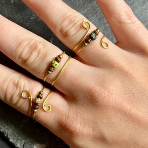 Anxiety-Ringe, Fidget-Ringe, Sorgenringe, Ring aus Messing, personalisiert,unisex, Schmuckring, bestes Geschenk, Ring mit Perlen,Messingring