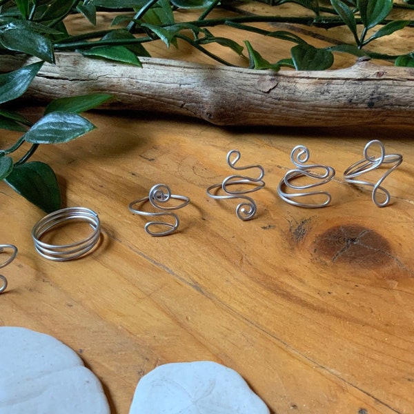 Ringe,Ring aus Eisendraht,personalisiert für sie, Schmuckring,bestes Geschenk,Silberner Ring, Drahtring,Silber Ring,Schnörkelring,Spiralring