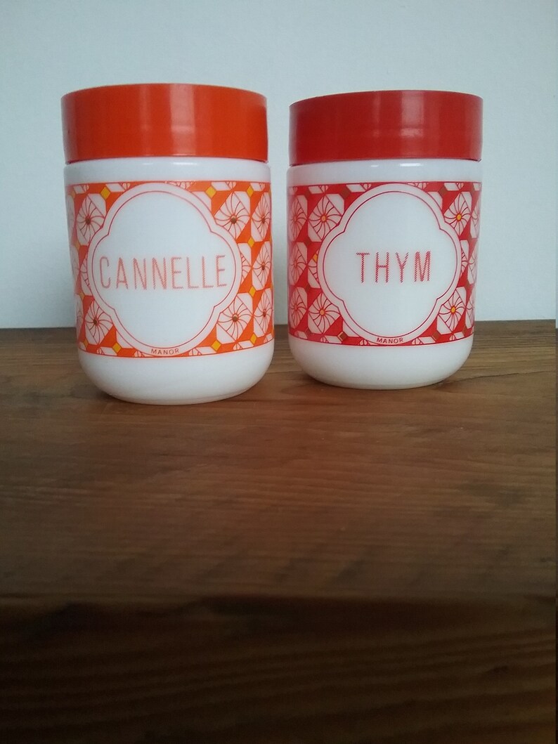 THYME and CINNAMON 2 jars with spices MANOR 1970