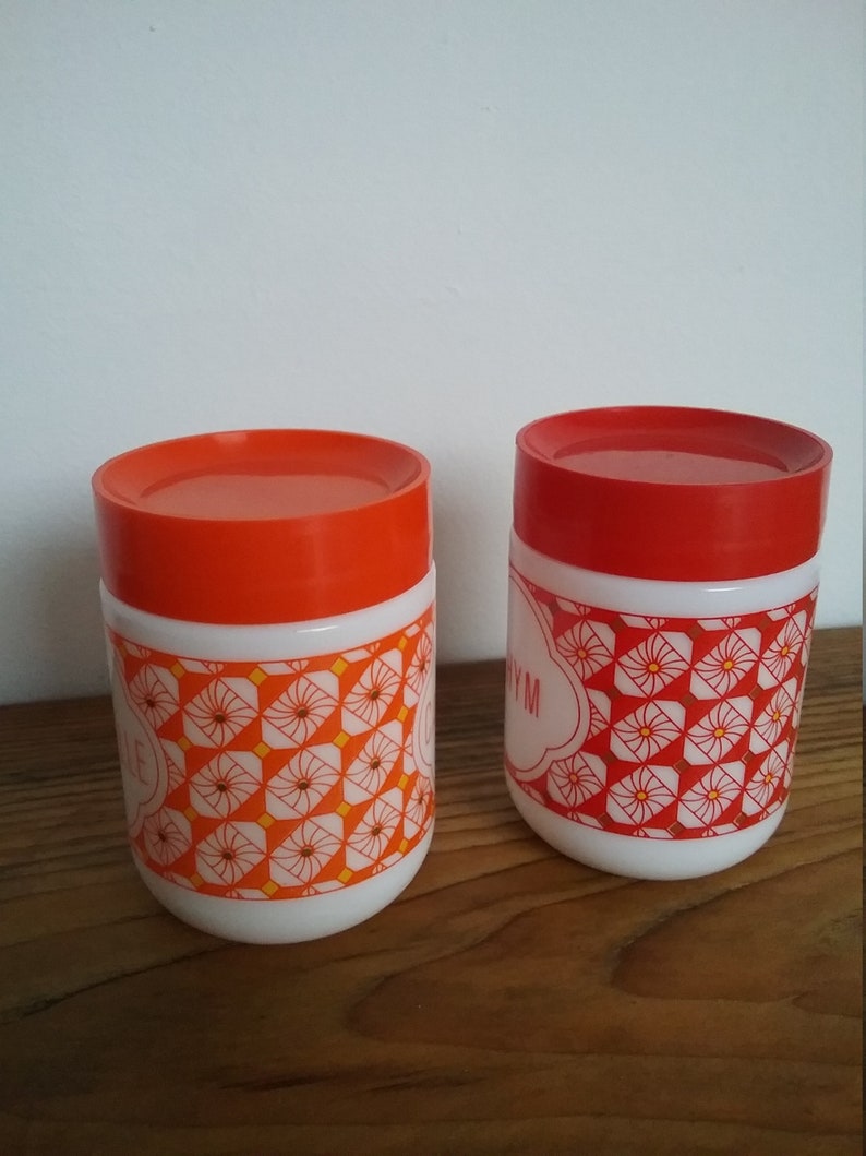 THYME and CINNAMON 2 jars with spices MANOR 1970