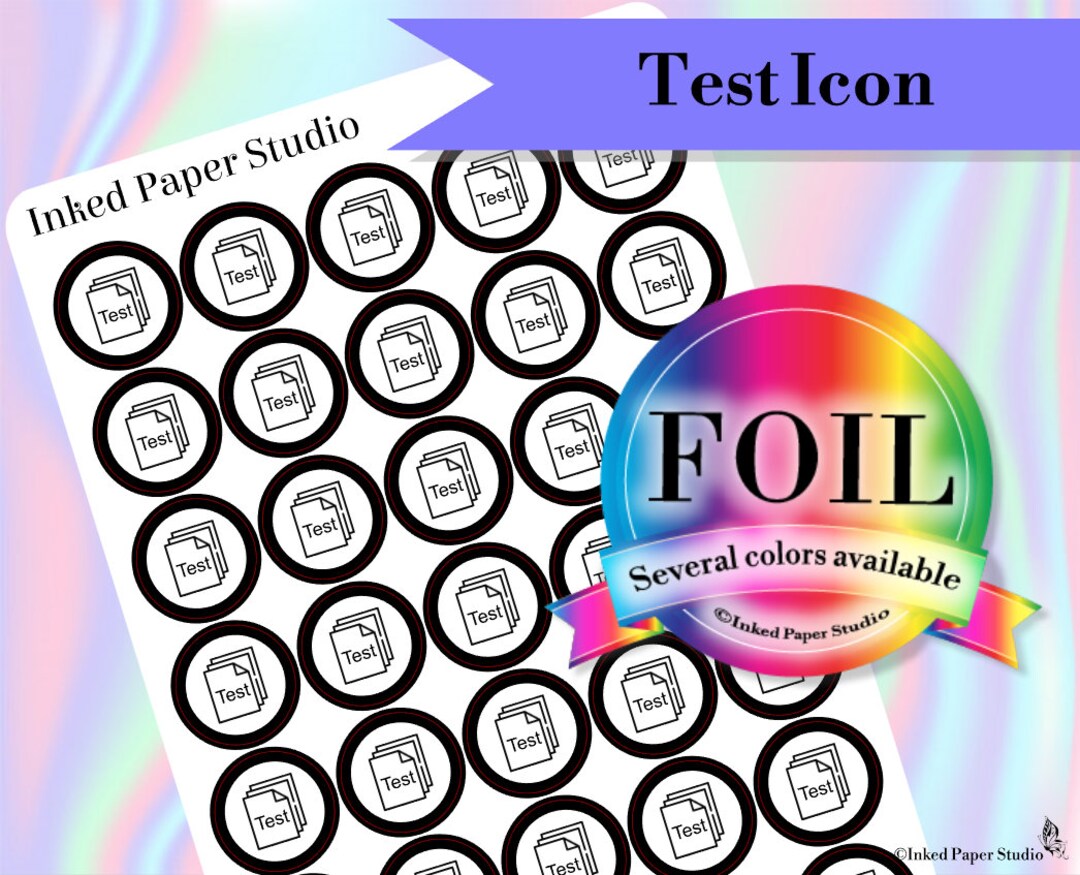 Stickers On R Test Test Icon Stickers Foiled Stickers Study School - Etsy