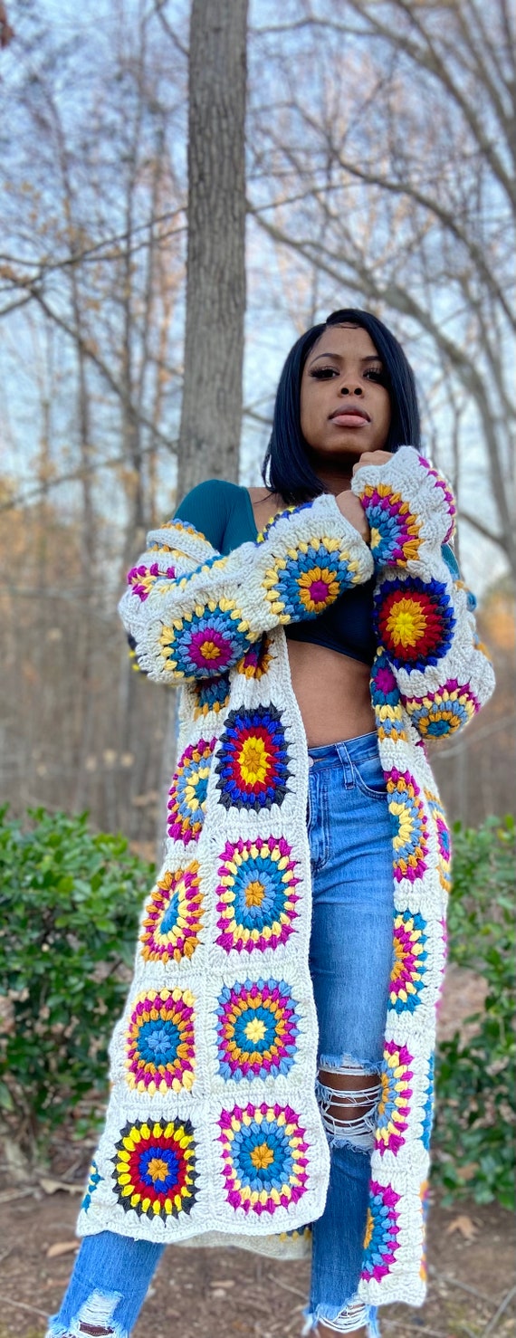 Crochet Granny Square Cardigan, Crochet Cardigan, Granny Square