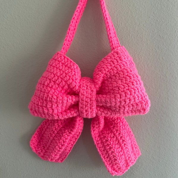 Crochet Bow Bag, Crochet Bag, Bow Bag