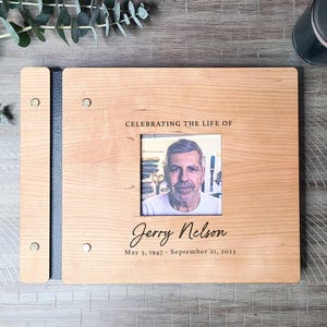 Celebration of Life - Personalized Memorial Guest Book - Custom Funeral Photo Album