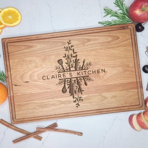 Personalized Engraved Cutting Board, Custom Charcuterie Board, Kitchen Gift for Women, Name Engraved Cheese Board, Cooking Gift for Mom Wife