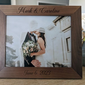 Custom Personalized Photo Frame, Custom Engraved Wood Picture Frame, Custom Wedding Frame, Newlywed Gift, Custom Baby Gift image 1