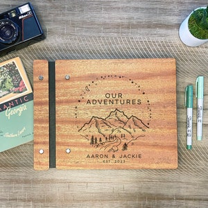 Custom Our Adventure Book. Adventure Album - Anniversary Gift Engraved Personalized Custom  Adventure Notebook.  Adventure Travel Journal