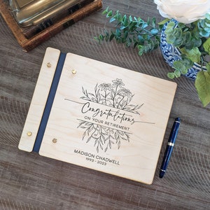 Custom Retirement Guest book, Engraved Wooden Guestbook, Custom Retirement Gift for Her. Coworker Retirement Gift