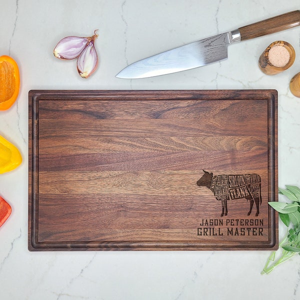 Custom Engraved Cutting Board For Dad  or Grandfather. Butcher Grill Master. Grilling Gift for Grill Master. Father's Day Gift, Gift for Dad