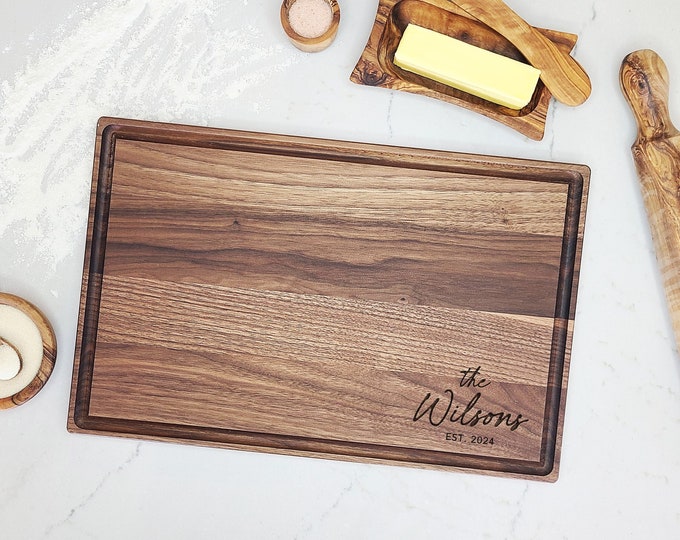 Personalized Family Name Cutting Board. Custom Engraved Cutting Board Custom board, Wedding Gift, Anniversary, Housewarming Gift for couple