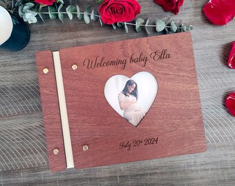 Welcoming Baby Personalized Baby Shower Guest Book - Custom Photo Baby Memory Book - Baby Girl Photo Album - Messages For Baby Boy Book