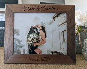 Custom Personalized Photo Frame, Custom Engraved Wood Picture Frame,  Custom Wedding Frame, Newlywed Gift, Custom Baby Gift