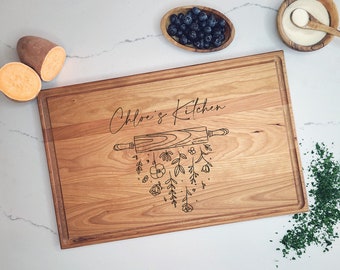 Custom Cutting Board for Her. Kitchen Gift for Mom. Engraved Cutting Board Gift for Baker, Personalized Cutting Board Mother's Day Gift.