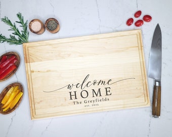 Realtor Closing Gift. Custom Welcome Home Cutting board. New Home Gift. Real Estate Closing Gift. Housewarming Gift. Personalized Home Gift