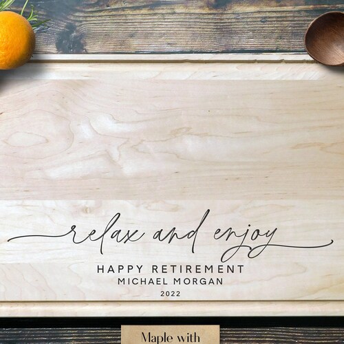 Retirement Cutting Board Retirement Gift Personalized Etsy