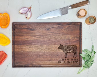 Custom Engraved Cutting Board For Dad  or Grandfather. Butcher Grill Master. Grilling Gift for Grill Master. Father's Day Gift, Gift for Dad