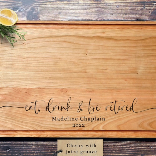 Retirement Cutting Board Retirement Gift Personalized Etsy