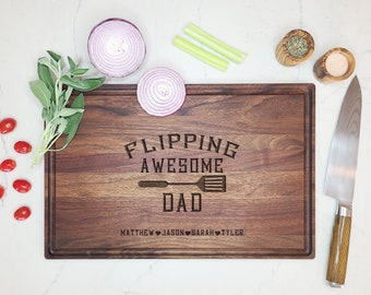Custom Gift for Dad. Custom Engraved Cutting Board For Dad, Father's Day Gift, Personalized with Children Names, Personalized Gift for Dad
