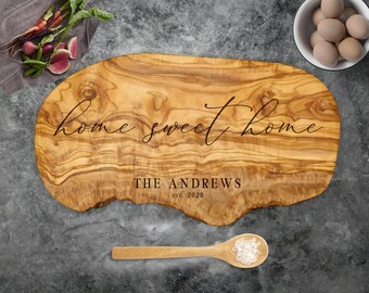 Square Olive Wood Cheese Serving Chopping Board