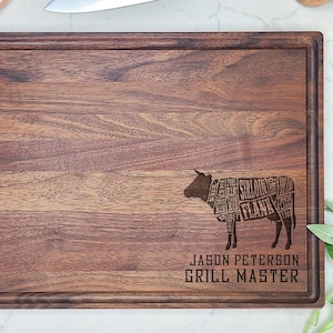 Butcher Grill Master board. Custom Engraved Cutting Board For Dad  or Grandfather. Grilling Gift. Birthday Gift for Him