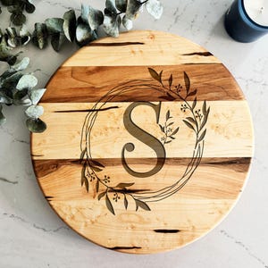 Ambrosia Maple Lazy Susan: Custom Engraved Rotating Serving Tray