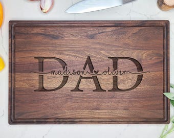 Personalized Dad Cutting Board – Engraved Wood, Father's Day Gift