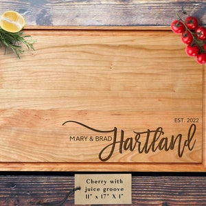 Personalized Family Name Cutting Board. Custom Engraved chopping Board Custom board, Wedding Gift, Anniversary, Housewarming Gift for couple image 3