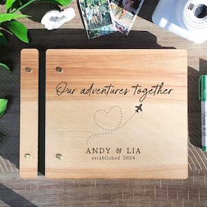 Our Adventures Together. Custom Adventure Photo Album. Engraved Personalized Custom Wood Adventure Scrapbook.  Adventure Travel Journal