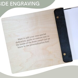 Personalized Engraved Custom Wooden Memorial / Funeral Guest Book. Wood celebration of life book custom Memorial rememberance album image 7