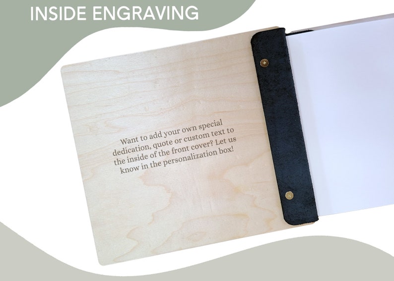 Personalized Engraved Custom Wooden Memorial / Funeral Guest Book. Wood celebration of life book custom Memorial rememberance album image 7
