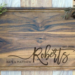 Personalized Family Name Cutting Board. Custom Engraved chopping Board Custom board, Wedding Gift, Anniversary, Housewarming Gift for couple image 2